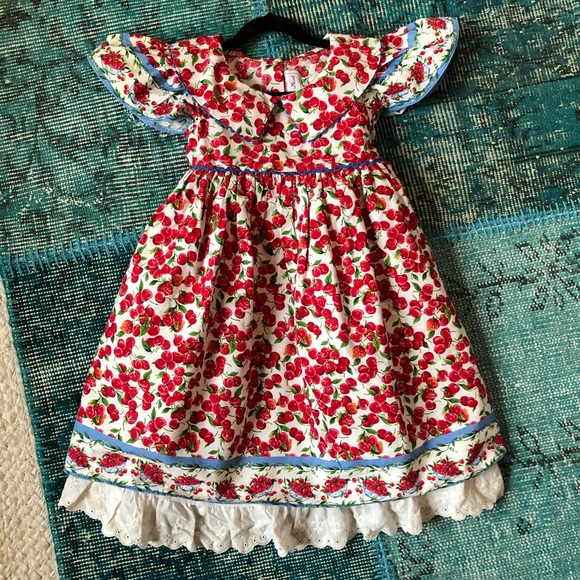 Vintage Sarah Kent Layered Cherries Dress 4T - Picture 2 of 11